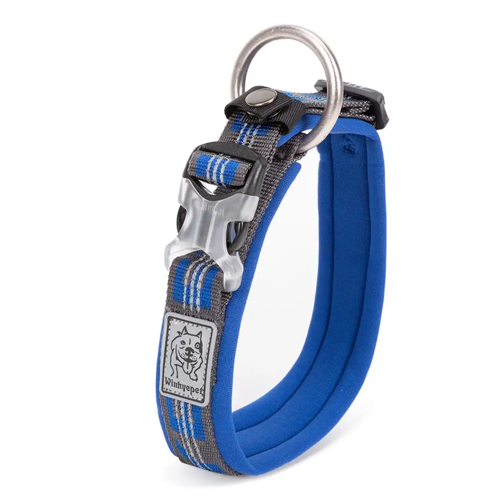TRUELOVE Pet Collar Best Neoprene Padded 3M Reflective Dog Collar for Large Medium Small Bonus Dog Tracker Tag Feature YC1854