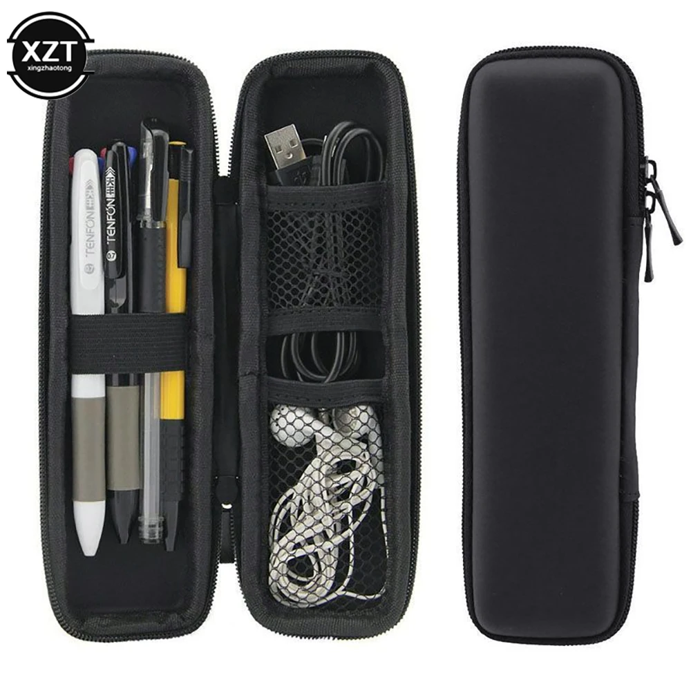 Black EVA Hard Shell Data Cable Storage Pen Case Protection Suitcase Bag Storage Container Pen Ballpoint Pen Stylus Pencil Case