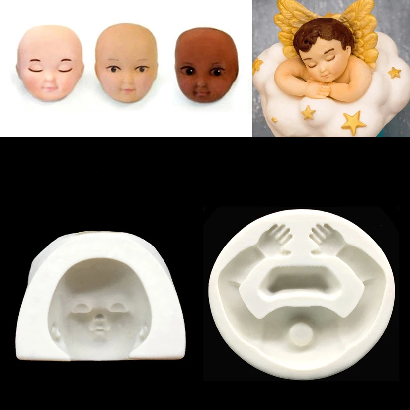 Baby\'s Face Arm Shape Silicone Sugarcraft Mold Fondant Cake Decorating Tools Candy Clay Cookie Cupcake Chocolate Baking Mold