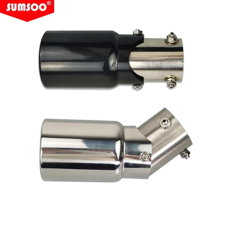 genuine SUMSOO 38-54mm inlet adjustable factory sell Angle adjustable stainless steel automobile exhaust tip muffler tail throat