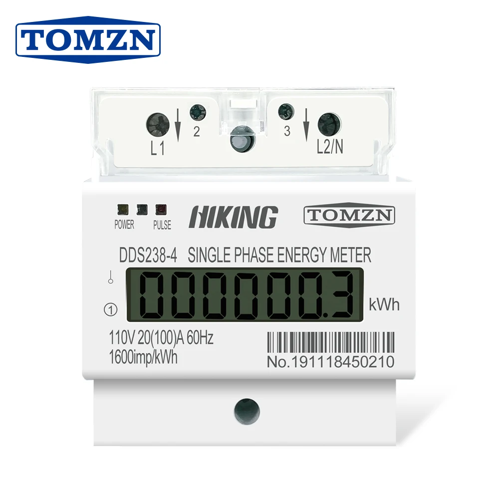 20(100)A 110V 60HZ DDS238-4  Single phase Din rail KWH Watt hour din-rail energy meter LCD