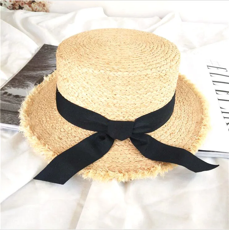 

2024 Summer paper straw hat bowtie women's hat cool nice hats for women sun hat beach high quality straw hat popular women hats