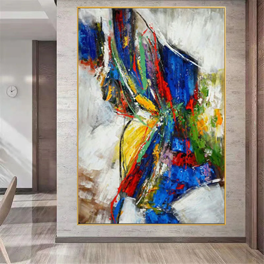 

100% Hand-painted Abstract Color Line Oil Painting On Canvas Art Posters And Prints Modern Graffiti Art Wall Pictures Home Decor