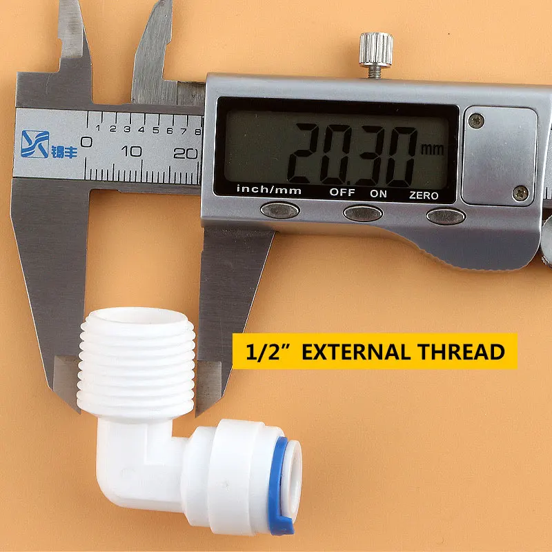 1/2" External thread to 3/8" Tube pipe Connection 4068 Elbow joint diameter 20MM Quick Connect RO Water Reverse Osmosis System