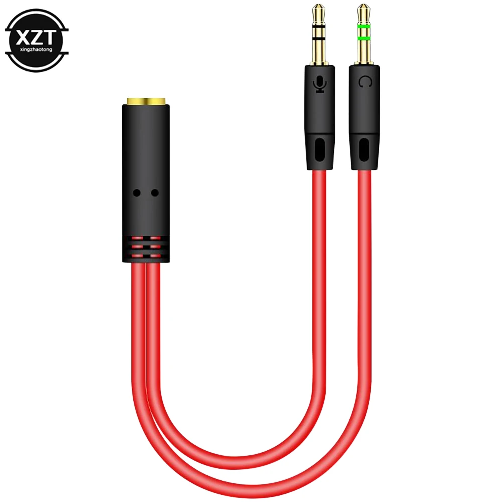 New AUX Cable Jack 3.5mm Audio Cable 3.5 Mm Jack Stereo Audio Male To 2 Female Headset Mic Y Splitter Cable Adapter Dropshipping