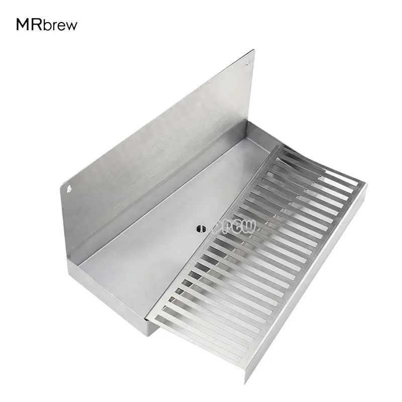 

12" x 6" Beer Drip Tray With Drainer, Wall Mounted Kegerator Tray,Large Drip Tray for Beverage Dispenser,Homebrew Bar Tools