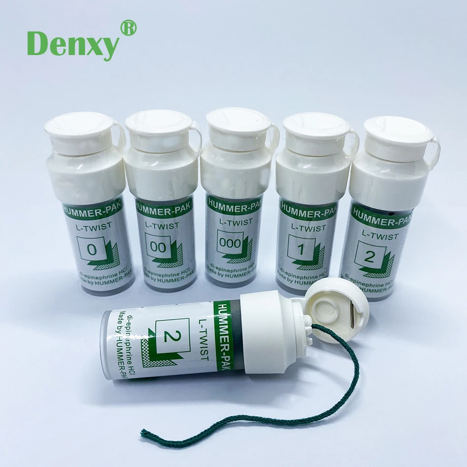 Denxy-cordón de retracción Dental de alta calidad, hilo Dental desechable, cordón de algodón de punto, cuidado bucal, 5 botellas