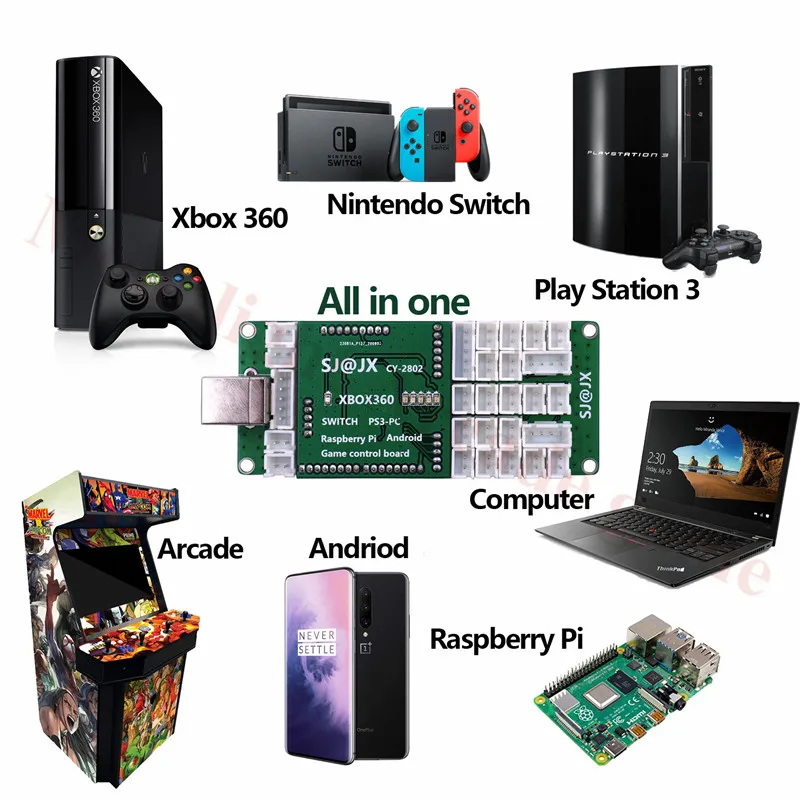 New USB Encoder board Zero Delay Arcade joystick controller for PC PS3 Nintendo Switch Raspberry Pi Xbox 360 game control board