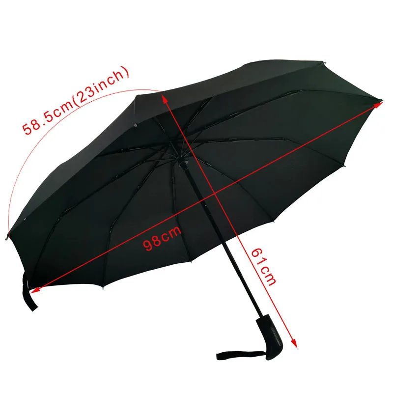 

Umbrella Male, Folding Men's Automatic Umbrella (Premium Steel Frame Strong Windproof,Soft Pongee Canopy Strong Waterproof)Black