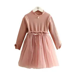 Winter Long Sleeve Princess Girls Flower Embroidered Dress Elegant Kids Girl Wedding Party Dresses Girls Dress Girls Clothes