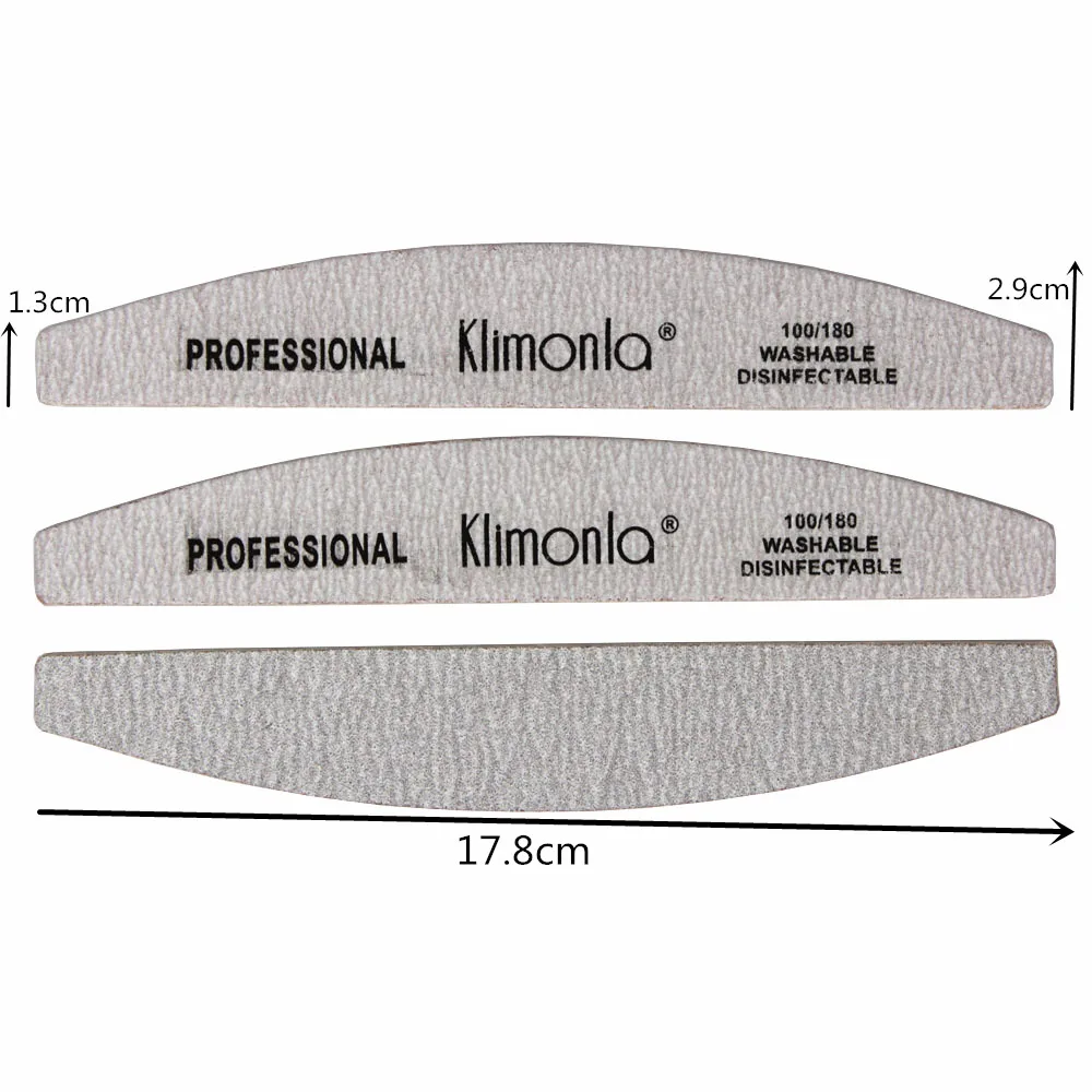 7Pcs/Lot Professional Wooden Nail Files 100/180 Grit Grey Boat Thick Sandpaper Sanding Buffer Files Beauty Tools DIY Salon