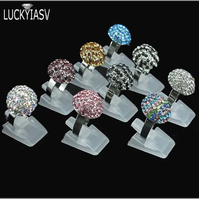 Wholesale 20pcs/lot Black White Clear Plastic Ring Clip Ring Display Stand Acrylic Ring Holder Jewelry Display For Free Shipment