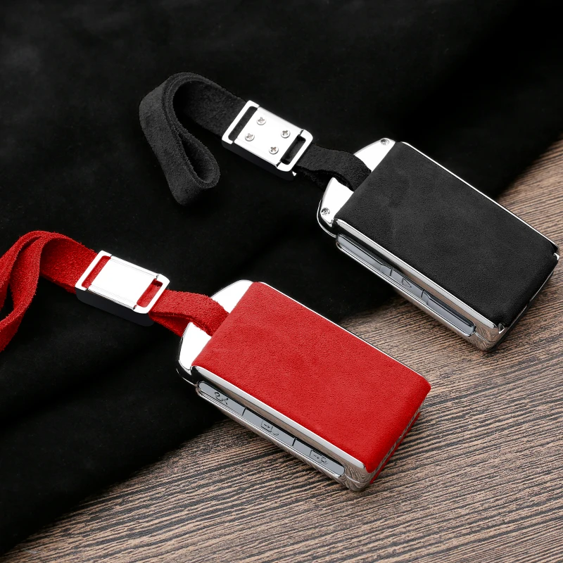 

For Volvo XC40 XC90 XC60 S90 V90 T5 T6 T8 Galvanized Alloy Suede leather splicing car key case cover protective shell