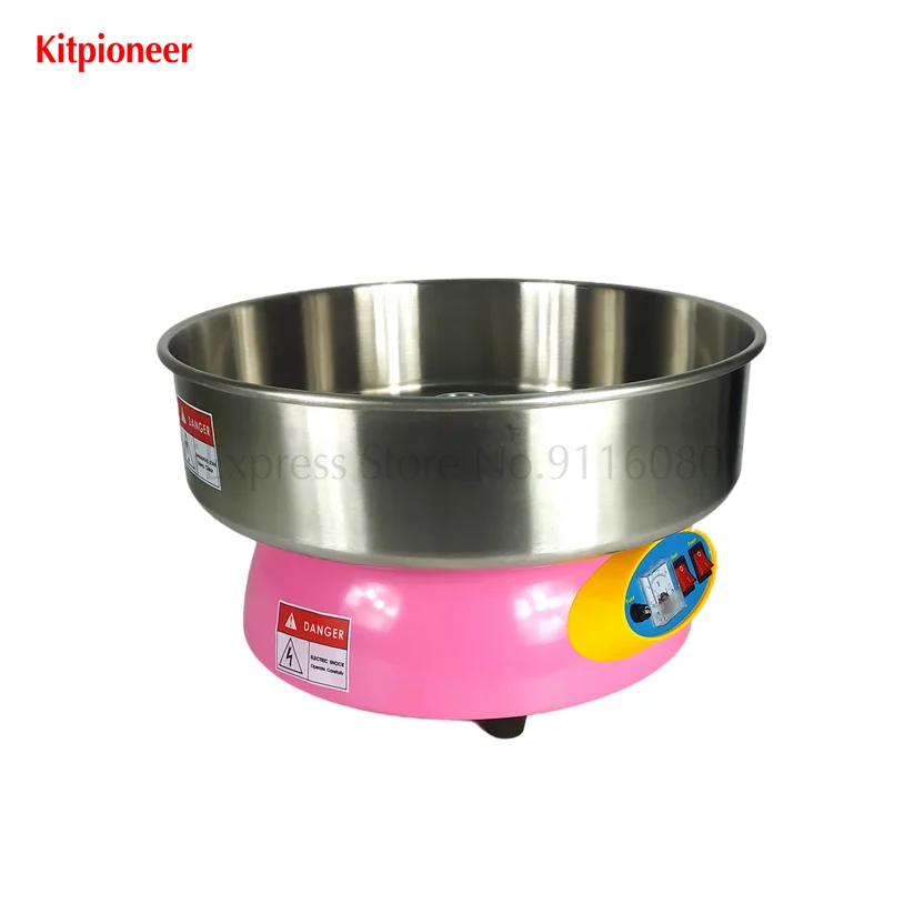 ไฟฟ้าเชิงพาณิชย์เครื่องลูกอมฝ้ายรอบ Fairy Floss Maker 220V สีชมพู