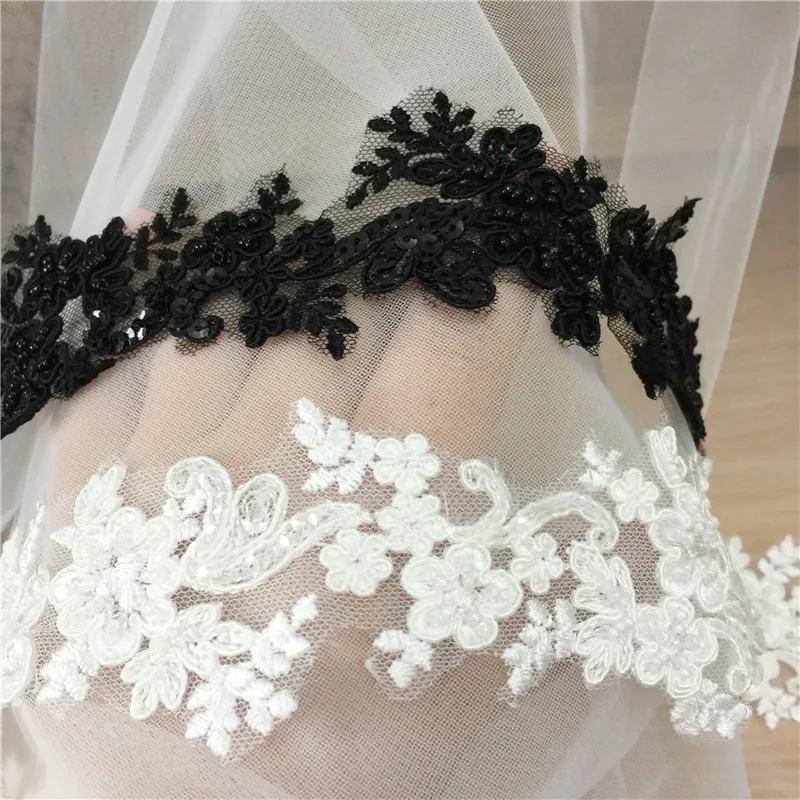 

beaded lace flowers trim boarder bridal dress lace trim with beading DIY veil lace trim
