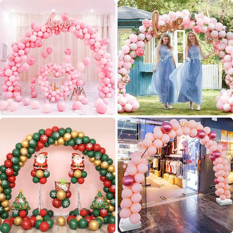 Balloon Arch Kit 9FT Tall 10Ft Wide Adjustable Balloon Stand Set with Water Fillable Base 50Pc Balloon Clips Wedding Party Decor