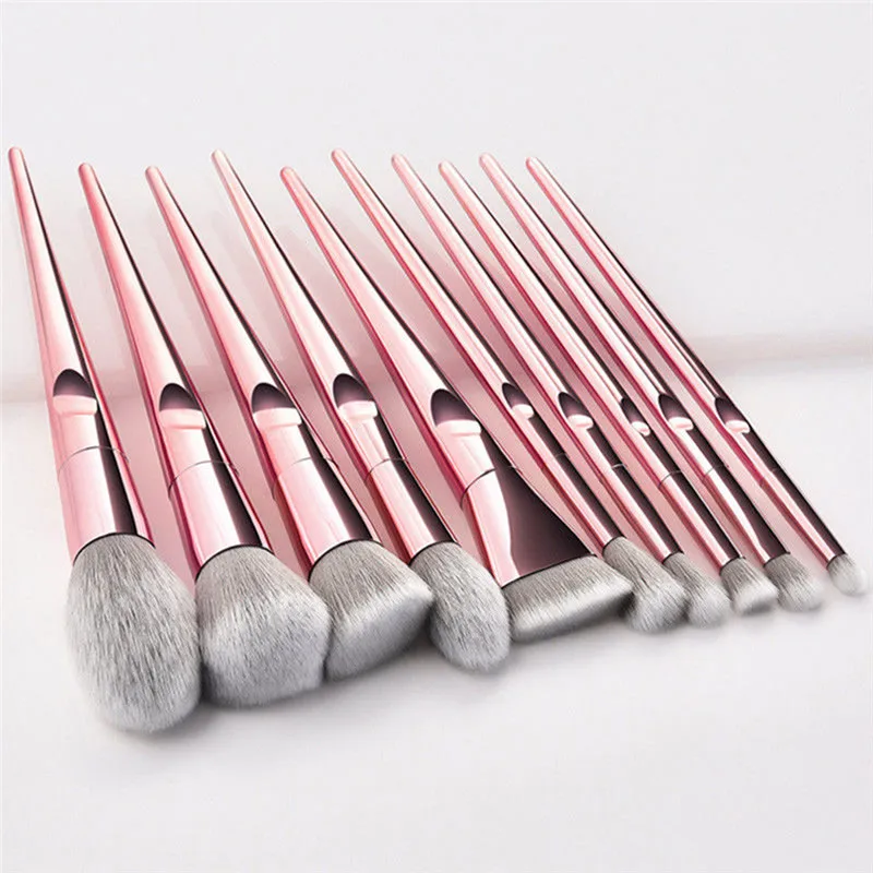 10pcs Rose Gold Makeup Brushes Set For Foundation Powder Blush Eyeshadow Concealer Lip Eye Make Up Brush Cosmetics Beauty Tools