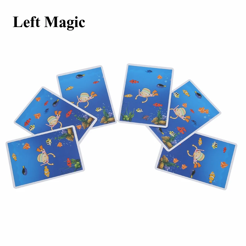 Funny Count Fish Cards Magic Tricks Playing Card Poker Close Up Street Stage Props Illusion Accessary Mentalism Kids Magician