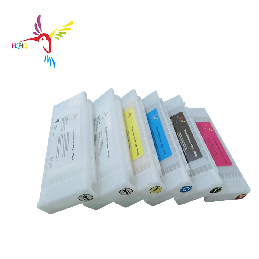 Fulled With Textile Ink Cartridge For Epson SureColor F2000 F2100 Printer700ML 6pcs/Set T7251-T7254 T725A1  T725A2