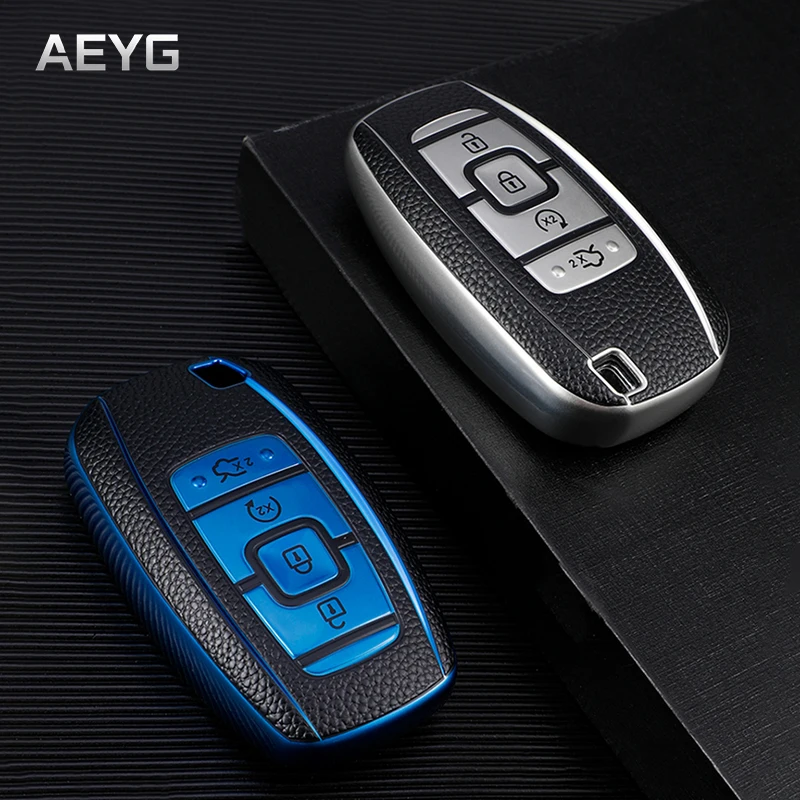 

TPU Leather Car Key Case Cover Shell Fob For Ford Fusion Mondeo Mustang Explorer Edge EcoSport For Lincoln Mondeo MKC MKZ MKX