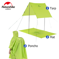 Naturehike New 3 In 1 Raincoat Ultralight Portable Backpack Waterproof Rain Poncho Outdoor Hiking Travel Riding Rain Jacket