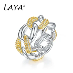 Hip-Hop Fashionistas Ice Out Of Cuba Chain AAAAA Zircon 925 Sterling Silver Ring For Women's Party Engagement Boutique Jewelry