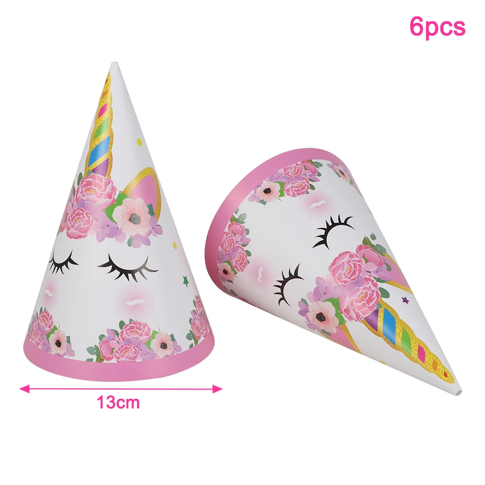 Pink Unicorn Girls Birthday Decoration Party Balloon Disposable Cup Plate Gift Bags Tablecloth High Quality Tableware Dinner Set