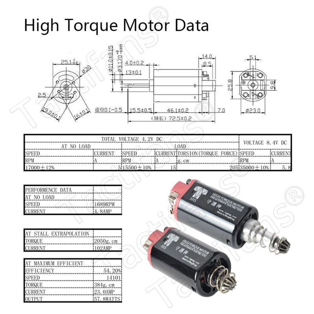 Shs aeg motor-eixo curto para airsoft, caixa de câmbio de alta velocidade, engrenagem tipo d, acessórios para caça