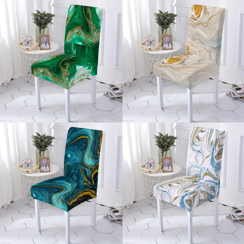 Plant Green Maple Leaf 1/2/4/6 Pcs Chairs Covers   Home Office Back Chair Cover House Restaurant Hotel Slipcovers Protector