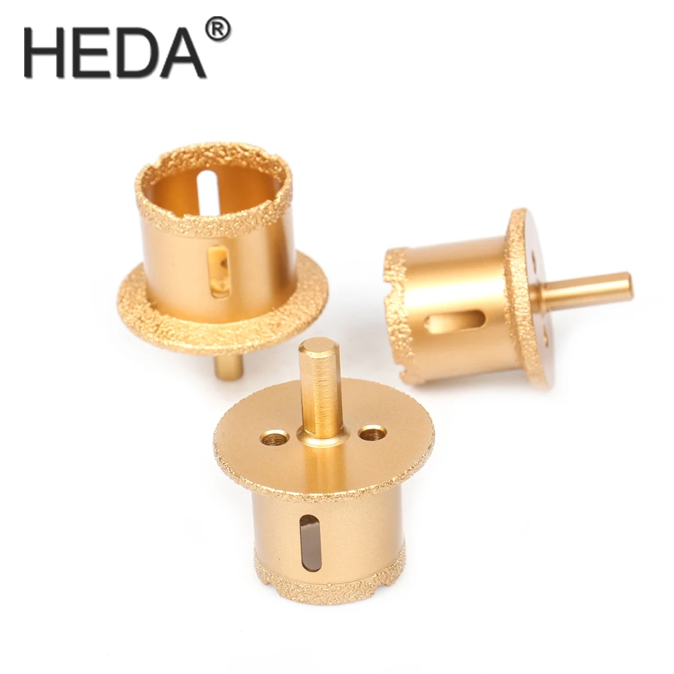 1PC HEDA Tools Brazed Diamond Hole Saw Stone Drill Bit Basin Opener For Drainage Hole Stone Marble Ceramics