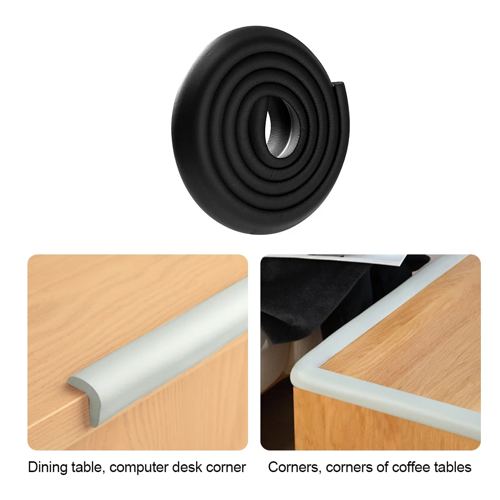 Safety Strip Baby Table Edge Bumper Bar Home Guard Strip Desk Corner Protector  L Type  Gray