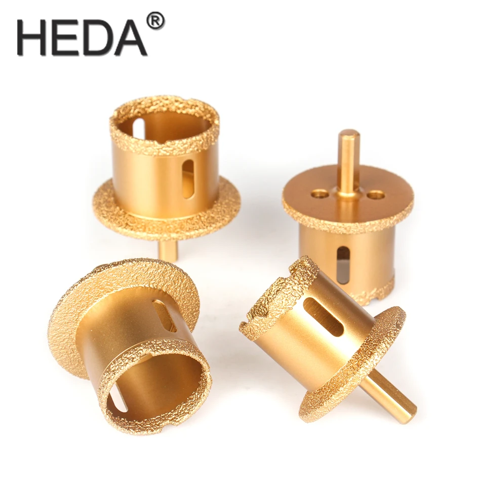 1PC HEDA Tools Brazed Diamond Hole Saw Stone Drill Bit Basin Opener For Drainage Hole Stone Marble Ceramics