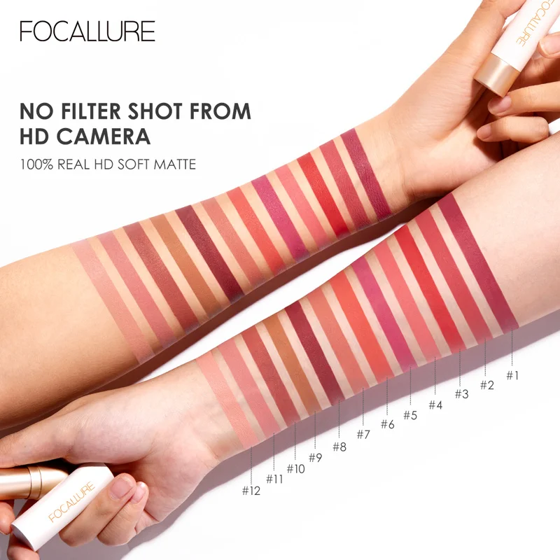 FOCALLURE Waterproof Lipstick Matte Red Nude Velvet Lip Batom Long Lasting Lip Stick Makeup