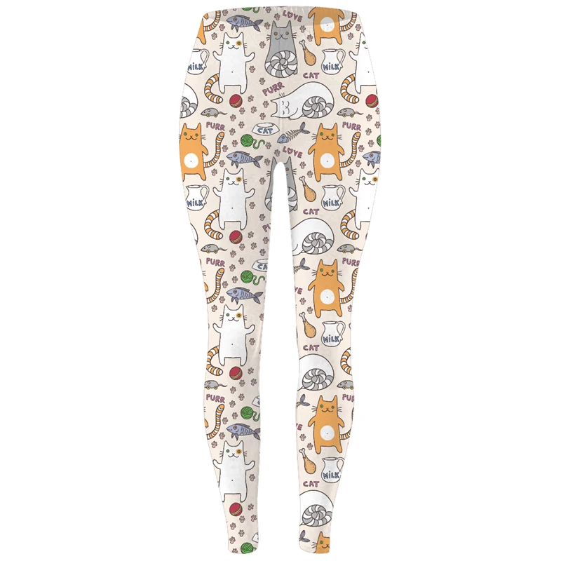 FroMoaSa Animal Group Print Leggings Women Girl Fish Cat Rabbit Panda Pattern Leggins Skinny Brushed Buttery Soft Slim Fitness