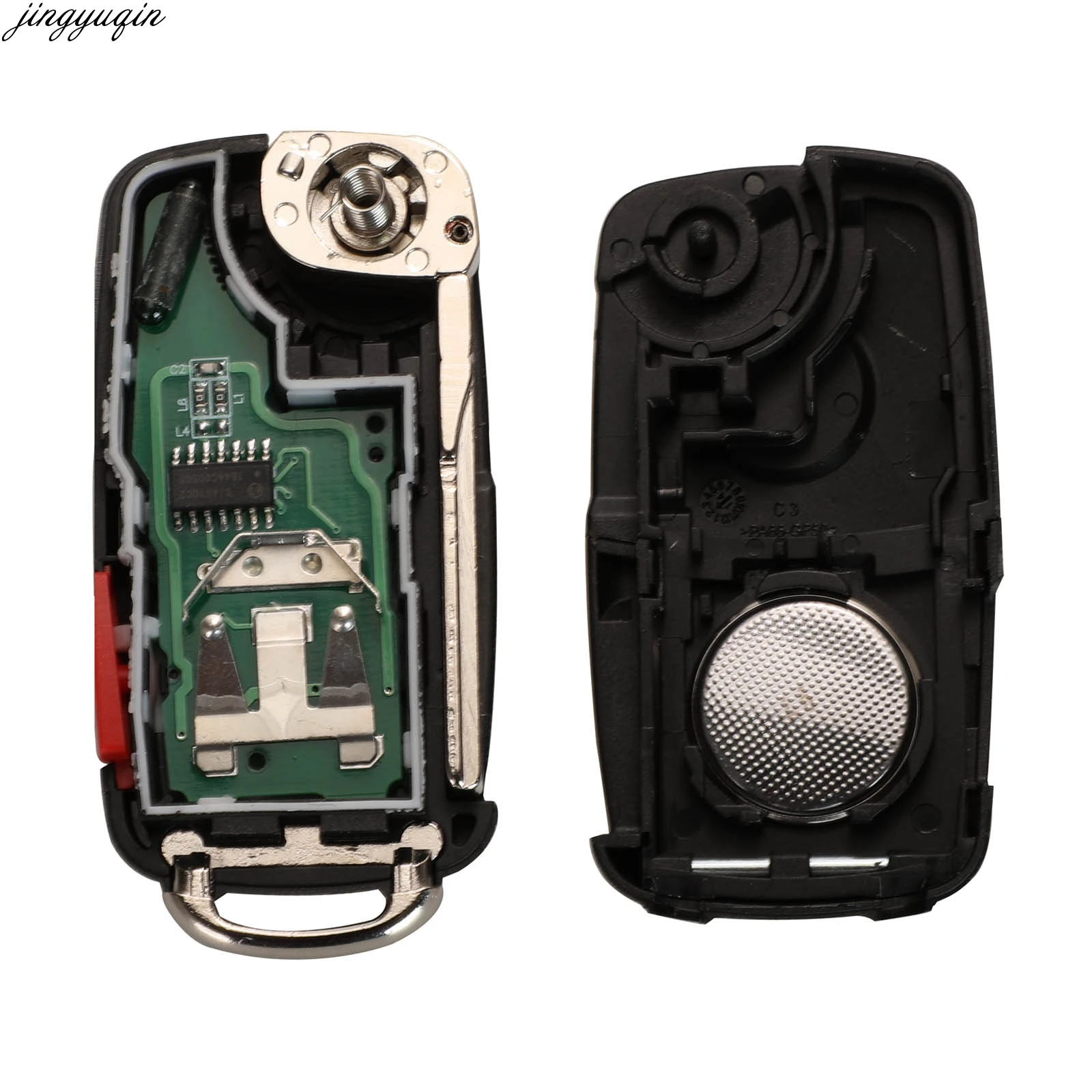 Jingyuqin Remote Control Car Key ASK 434Mhz ID48 For VW Volkswagen Sharan Multivan Caravelle Replacement 5K0837202AD 5 Buttons