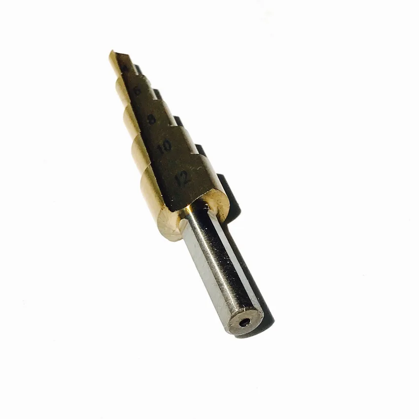 Cost sale of Small Size 3-12/4-12/3-13mm Hss Step Drill Bit Set Core Drill Bit Tin Coated Cone Step Drill Bit Set Hole Cutter