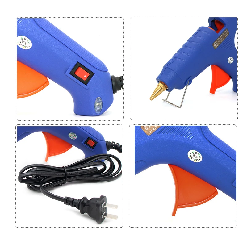 Hot Glue Gun 60W Small Diameter 1mm Copper Nozzle Hot Melt Gun Small Aperture Household Manual Hot Gun Glue Stick DIY Glue Gun