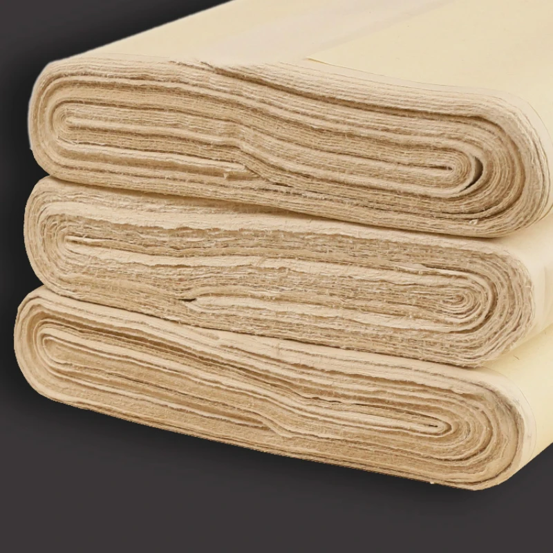 Thickened Handmade Papier Student Calligraphy Practice Paper Bamboo Pulp Half Ripe Xuan Paper Archaize Papel Arroz for Students