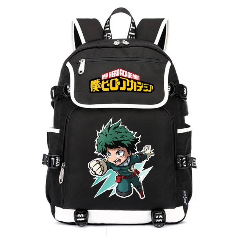 Mój bohater Academia Anime torby szkolne kobiety plecak Bakugou Katsuki Bookbag plecak z portem USB Oxford plecak podróżny