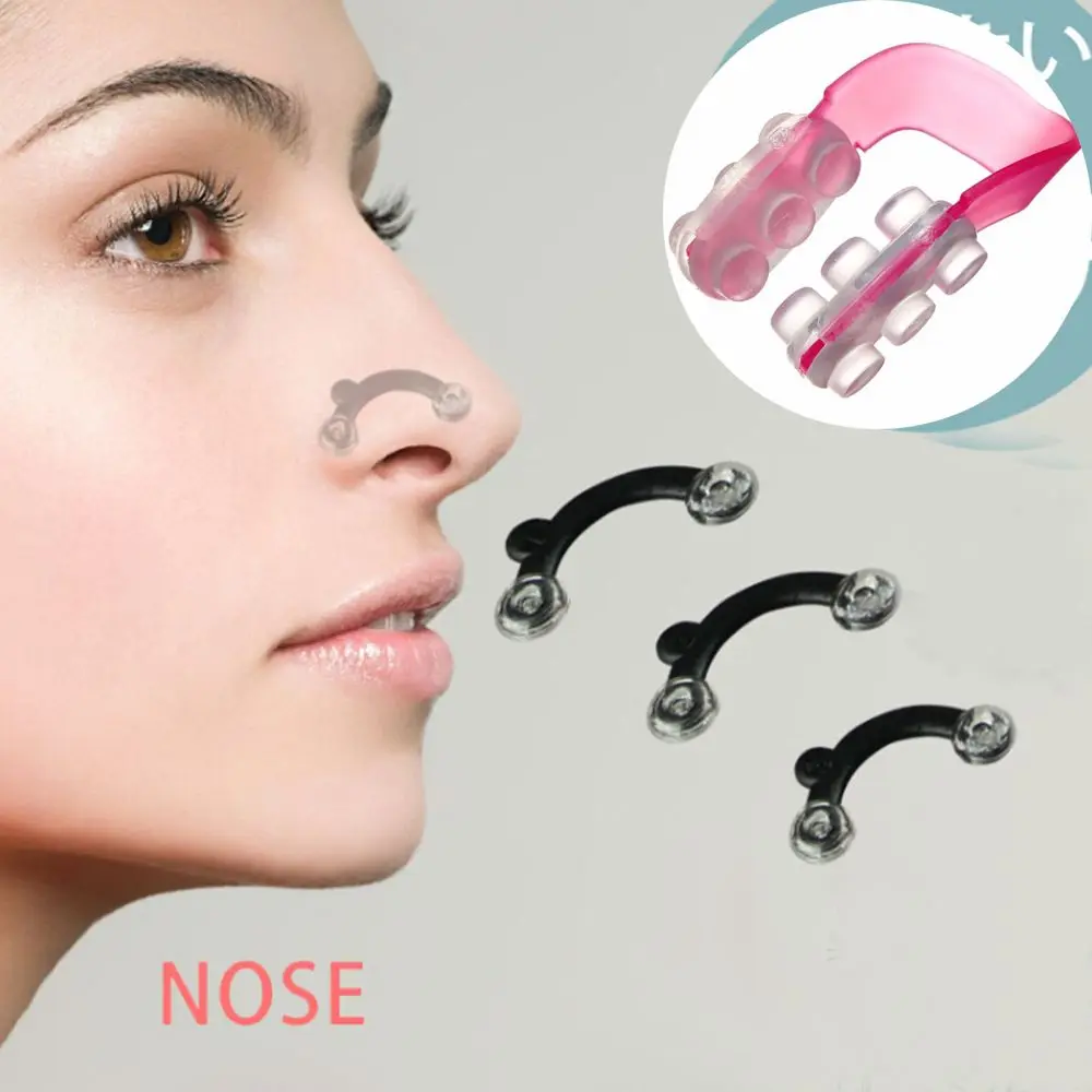 1 Set Beauty Nose Up Lifting Shaping Clip Clipper Shaper Bridge Straightening 3 Size Nose Clip Corrector Massage Tool No Pain