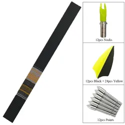 Eixos de seta para Recurve, Vanes Pontos, Longbow Hunting Acessórios, Spine350, 400, 450, 600, 700, 800, 900, ID4.2mm, 30.5