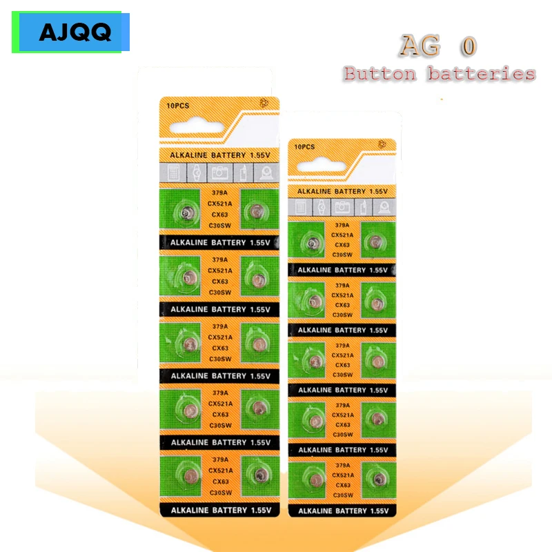 Скидки распродажа 50pcs Pilas AG0 LR69 LR521 379A 1.55V Bateria Botão SR521SW D379 батарейка V379 SR63 Para O Brinquedo, слуховой аппарат