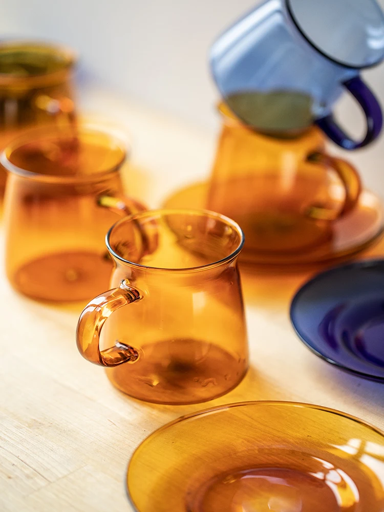 High Boron Silicon Heat-resistant Cups and Saucers, Nordic Breakfast Cups, Creative Glass, Home Accessories