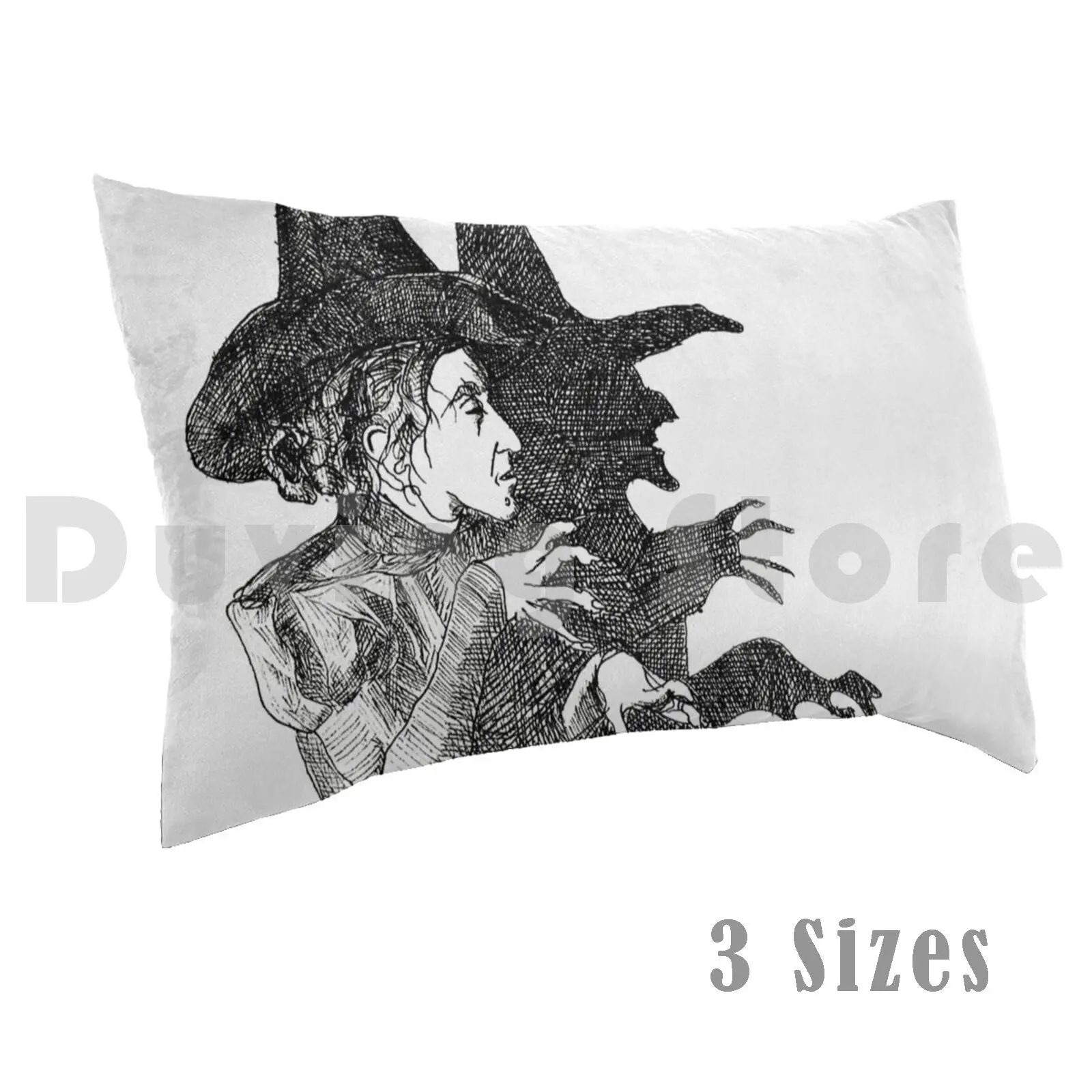 Wicked Witch Of The West Pen And Ink Drawing Pillow case 1962 Wicked Witch Witch Witchy Witches