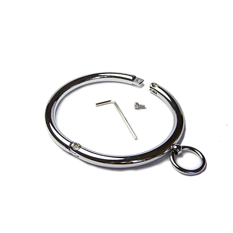 Metal Lockable Neck Collar Choker Necklace Bdsm Bondage Restraints Choking Ring Slave Fetish SM Games Sex Toys