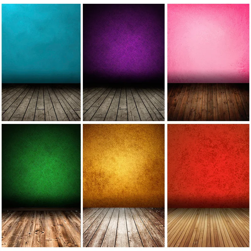 

Old Vintage Gradient Solid Color Photography Backdrops Props Brick Wall Wooden Floor Baby Portrait Photo Backgrounds 210125MB-02