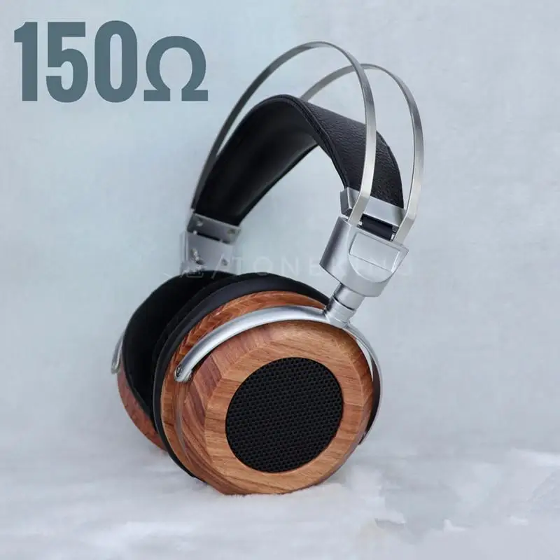 Toneking 150 150ohm Wooden High-Impedance Dual Dynamic Walnut Metal Bracket Hifi Music Stereo Headphone Earphone Headset N650