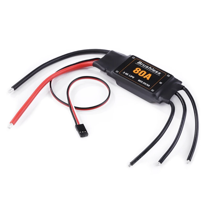 R91A RC ESC, 80A 2-6S Brushless Electronic Speed Controller with UBEC for airplane