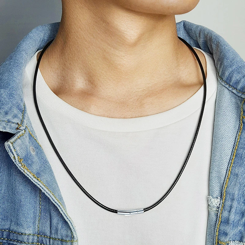 Vnox Basic 2/3 mm Wide Rope Chain Choker Necklaces for Men Women 16/18/20/22/24/26/28/30 Inch Accessories