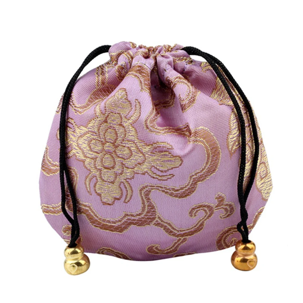 New Silk Jewelry Pouch Embroidery Handbags Sachet Auspicious Cloud Storage Creative Drawstring Lucky Bag Wedding Favors Gift